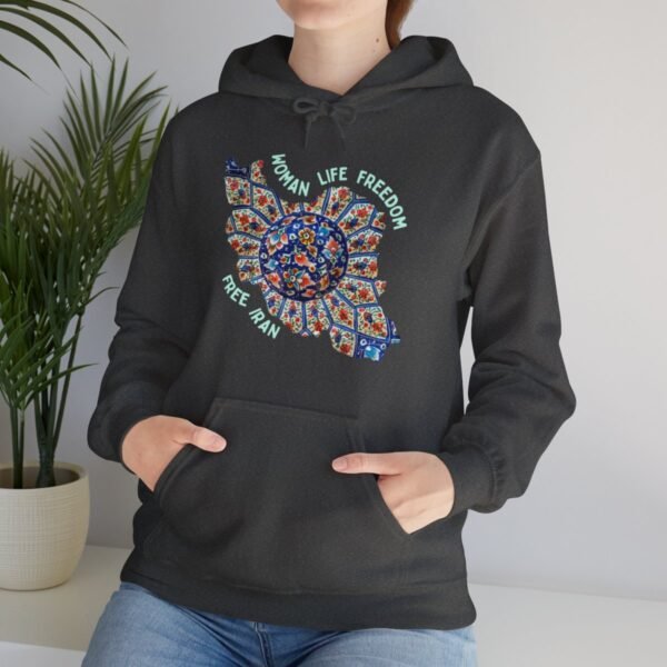Woman Life Freedom | Persian Art Green Hoodie - Image 13