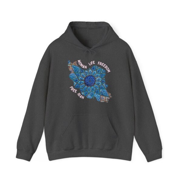 Woman Life Freedom Artwork | Persian Minakari Red Hoodie - Image 11