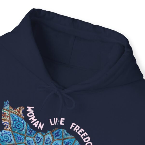 Woman Life Freedom Artwork | Persian Minakari Red Hoodie - Image 15