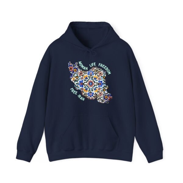 Woman Life Freedom Movement | Persian Tiles Green Hoodie - Image 14