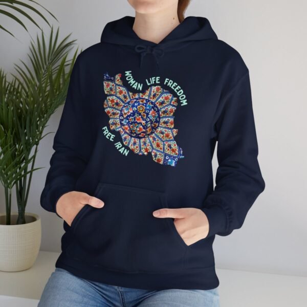 Woman Life Freedom | Persian Art Green Hoodie - Image 16