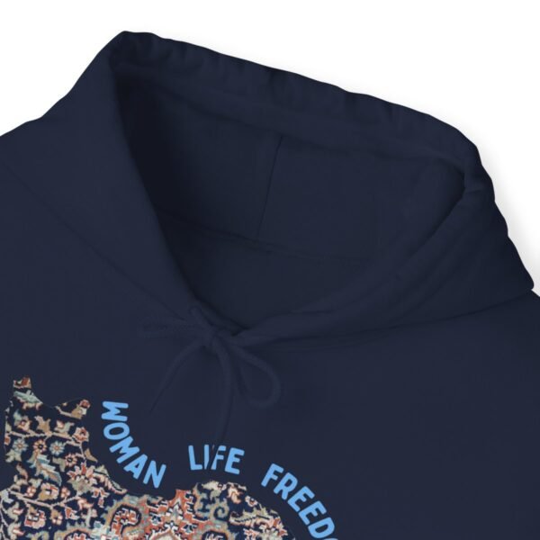 Woman Life Freedom | Persian Rug Blue Hoodie - Image 15