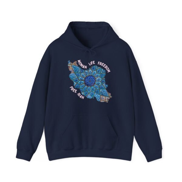 Woman Life Freedom Artwork | Persian Minakari Red Hoodie - Image 14