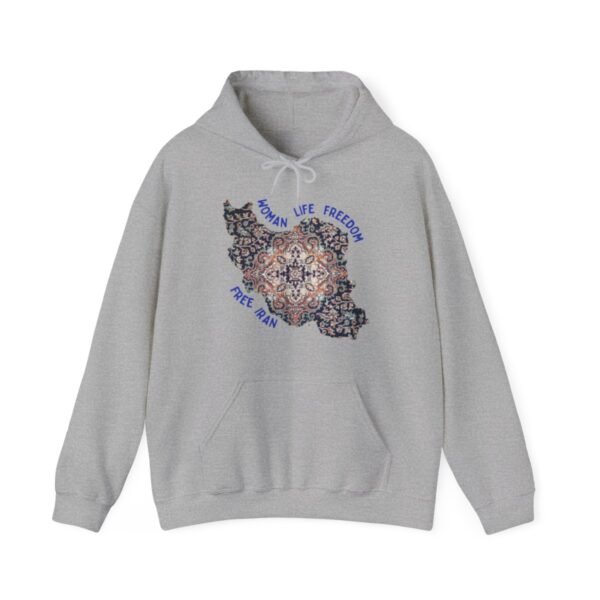 Woman Life Freedom | Persian Rug Blue Hoodie - Image 8