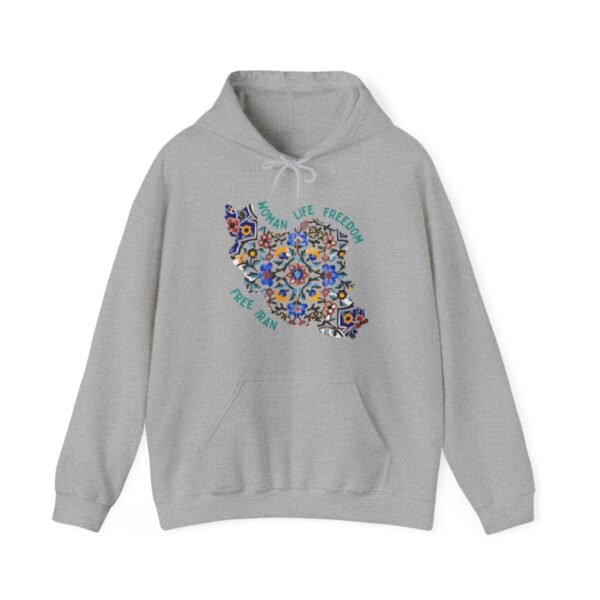 Woman Life Freedom Movement | Persian Tiles Green Hoodie - Image 8