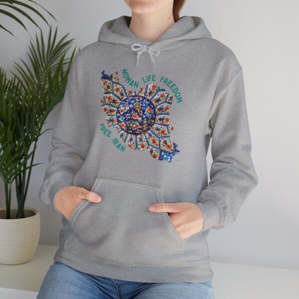 Woman Life Freedom | Persian Art Green Hoodie - Image 10