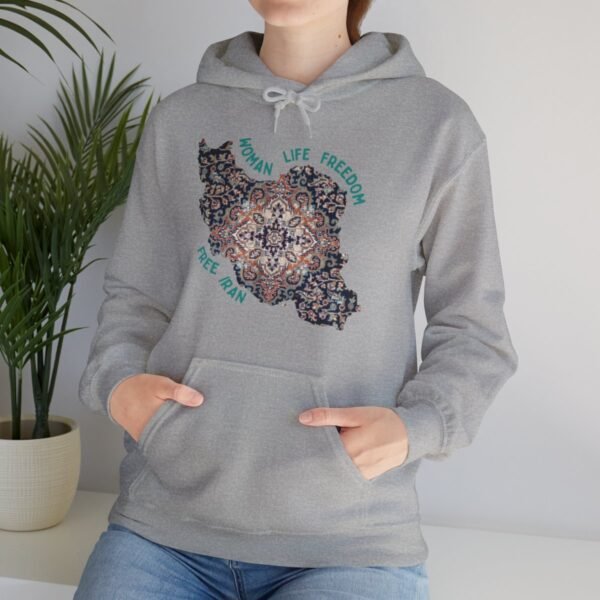 Woman Life Freedom | Persian Rug Green Hoodie - Image 10