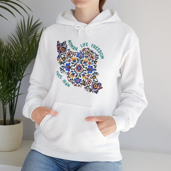 Woman Life Freedom Movement | Persian Tiles Green Hoodie - Image 4