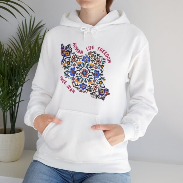 Woman Life Freedom Movement | Persian Tiles Red Hoodie - Image 4