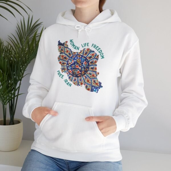 Woman Life Freedom | Persian Art Green Hoodie - Image 4