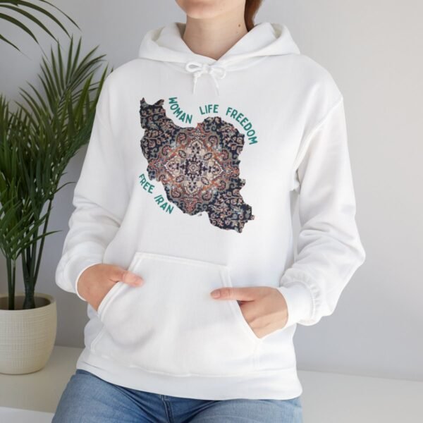 Woman Life Freedom | Persian Rug Green Hoodie - Image 4