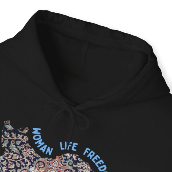 Woman Life Freedom | Persian Rug Blue Hoodie - Image 6