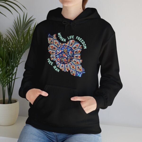 Woman Life Freedom | Persian Art Green Hoodie - Image 7