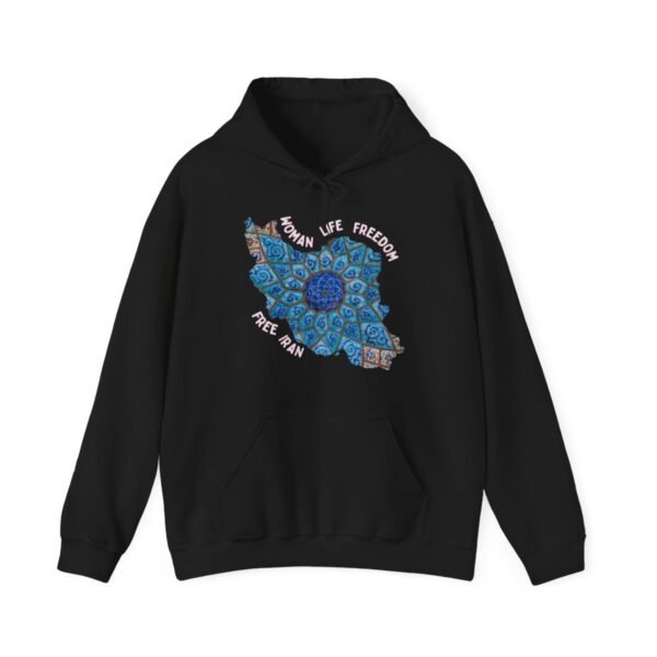 Woman Life Freedom Artwork | Persian Minakari Red Hoodie - Image 5