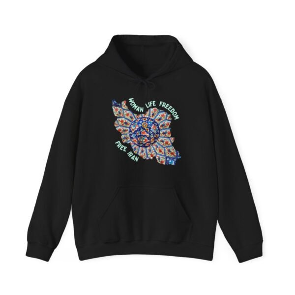 Woman Life Freedom | Persian Art Green Hoodie - Image 5