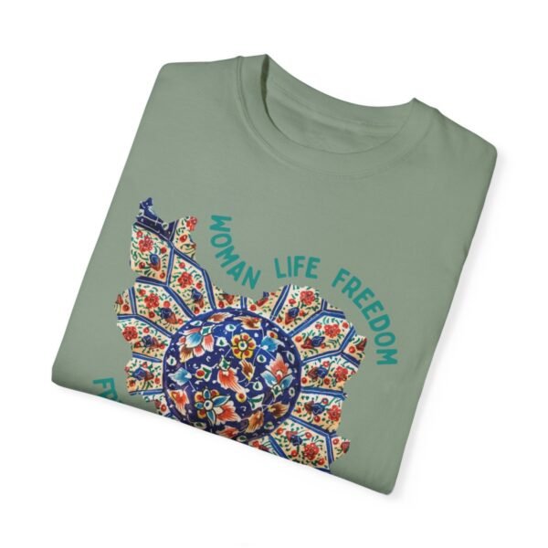Woman Life Freedom | Persian Art Green Cute T-Shirt - Image 2
