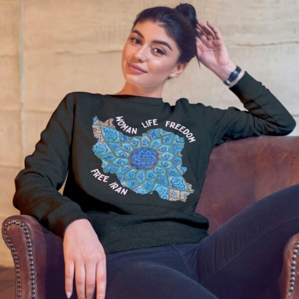 Woman Life Freedom Artwork | Persian Minakari Red Sweatshirt