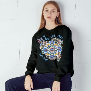 Woman Life Freedom Movement | Persian Tiles Blue Sweatshirt