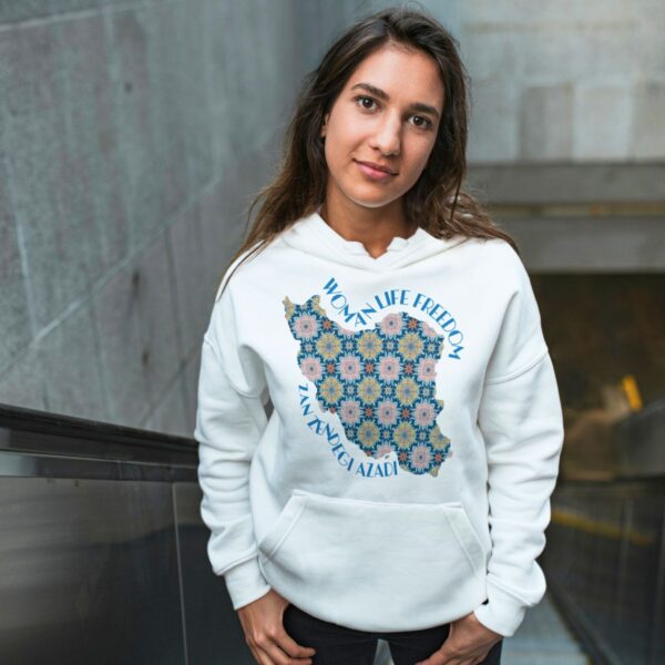 Woman Life Freedom Protest | Flowers Blue Hoodie