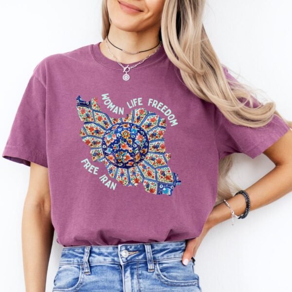 Woman Life Freedom | Persian Art Green Chic T-Shirt - Image 12