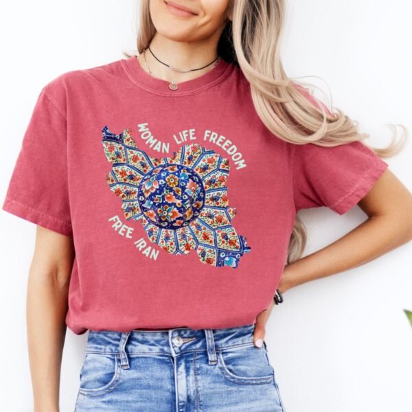 Woman Life Freedom | Persian Art Green Chic T-Shirt - Image 15