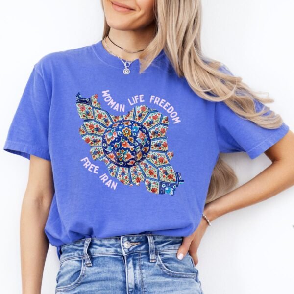 Woman Life Freedom | Persian Art Red Retro T-Shirt - Image 15