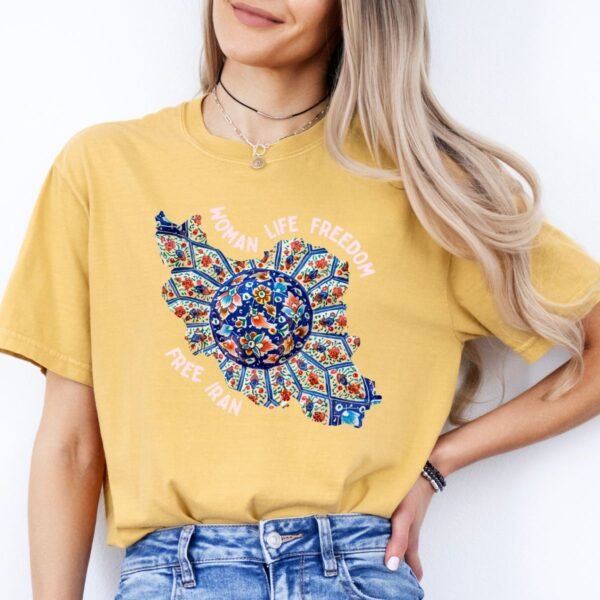 Woman Life Freedom | Persian Art Red Retro T-Shirt - Image 9
