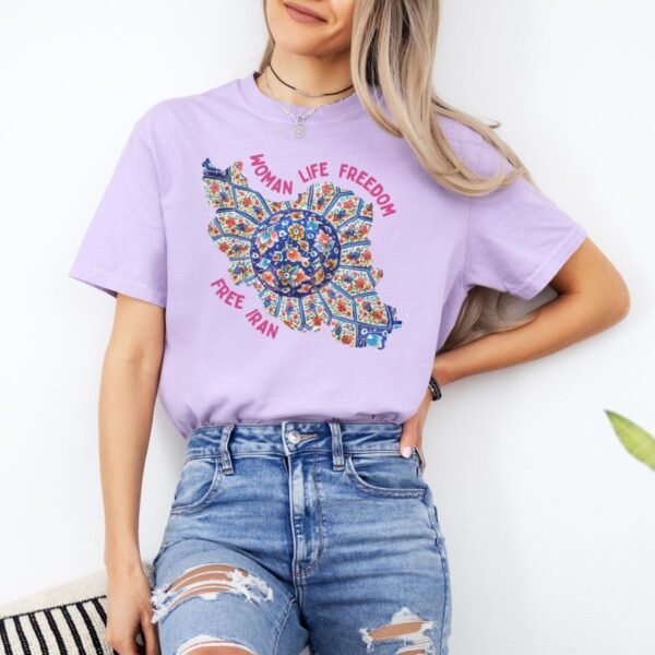 Woman Life Freedom | Persian Art Red Cute T-Shirt - Image 15