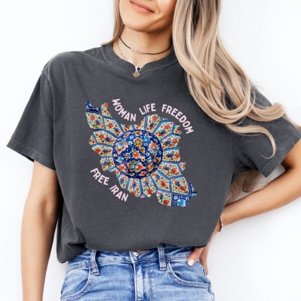 Woman Life Freedom | Persian Art Red Chic T-Shirt - Image 6