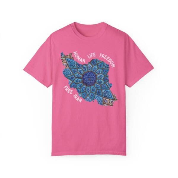Woman Life Freedom Artwork | Persian Minakari Red Retro T-Shirt - Image 13