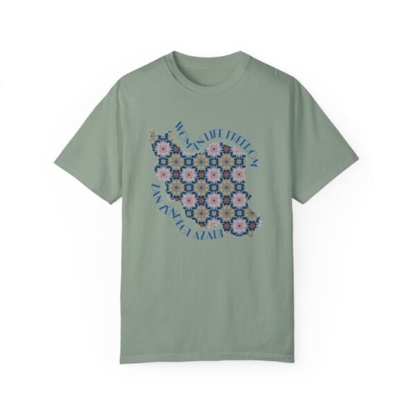 Woman Life Freedom Protest | Flowers Blue Cute T-Shirt - Image 7