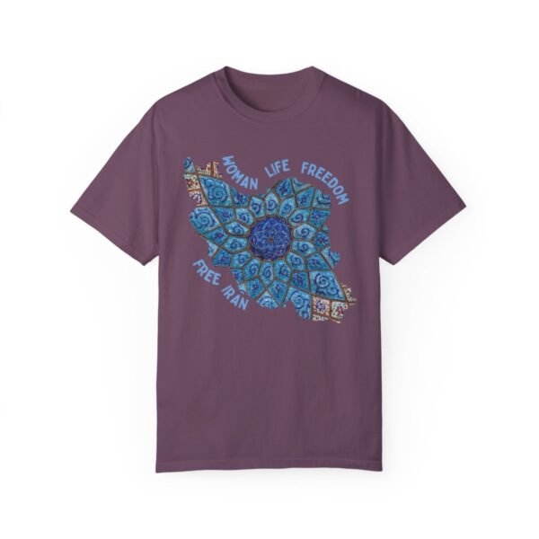 Woman Life Freedom Artwork | Persian Minakari Blue Chic T-Shirt - Image 10