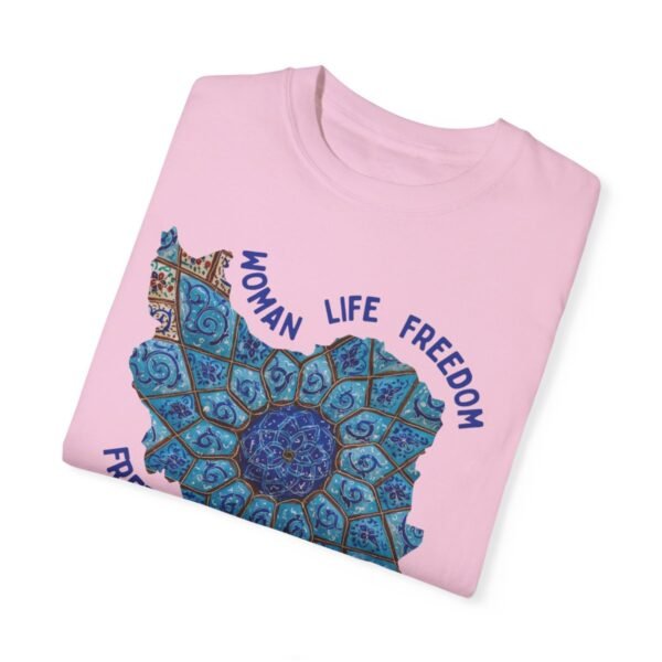 Woman Life Freedom Artwork | Persian Minakari Blue Cute T-Shirt - Image 14