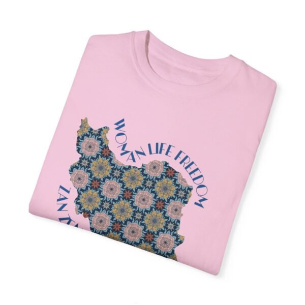 Woman Life Freedom Protest | Flowers Blue Cute T-Shirt - Image 14
