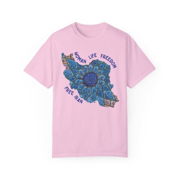 Woman Life Freedom Artwork | Persian Minakari Blue Cute T-Shirt - Image 13