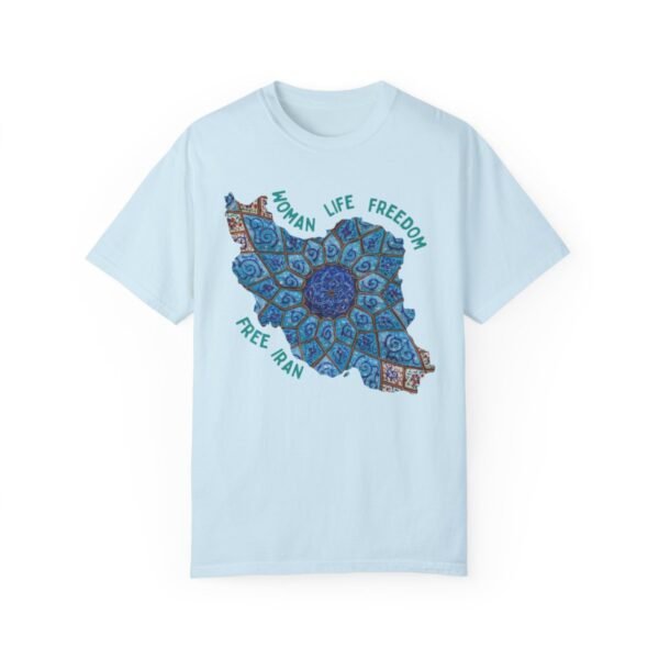 Woman Life Freedom Artwork | Persian Minakari Green Cute T-Shirt - Image 7