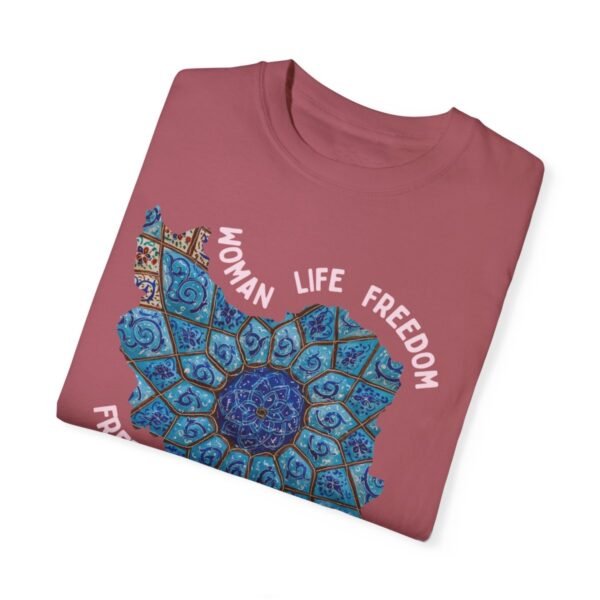 Woman Life Freedom Artwork | Persian Minakari Red Chic T-Shirt - Image 2