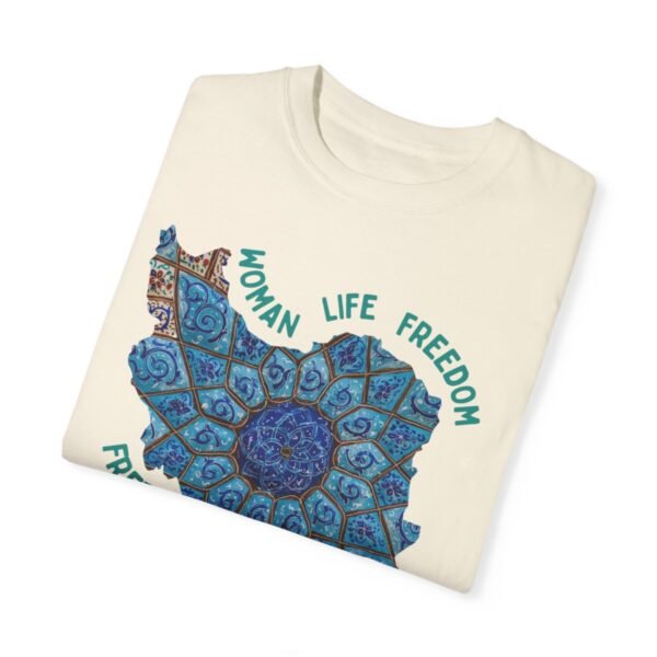 Woman Life Freedom Artwork | Persian Minakari Green Cute T-Shirt - Image 5