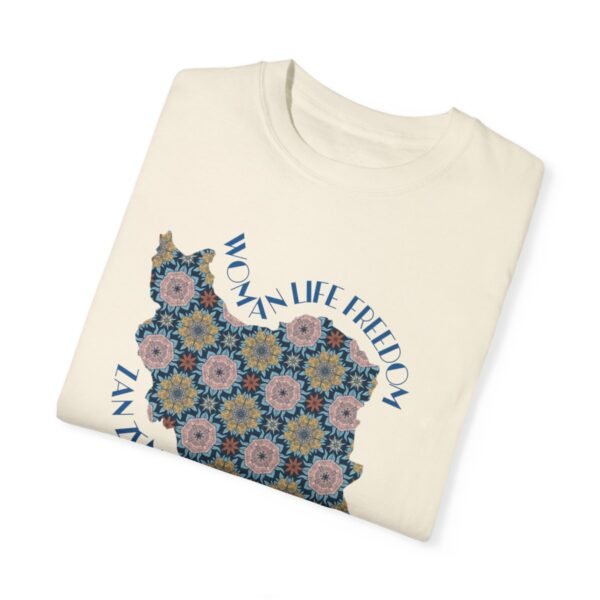 Woman Life Freedom Protest | Flowers Blue Cute T-Shirt - Image 5