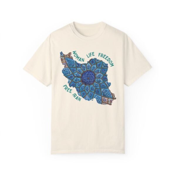 Woman Life Freedom Artwork | Persian Minakari Green Cute T-Shirt - Image 4