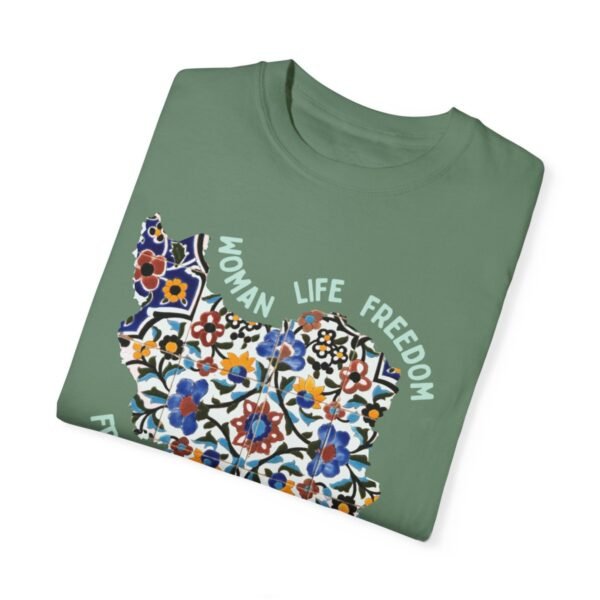 Woman Life Freedom Movement | Persian Tiles Green Retro T-Shirt - Image 2