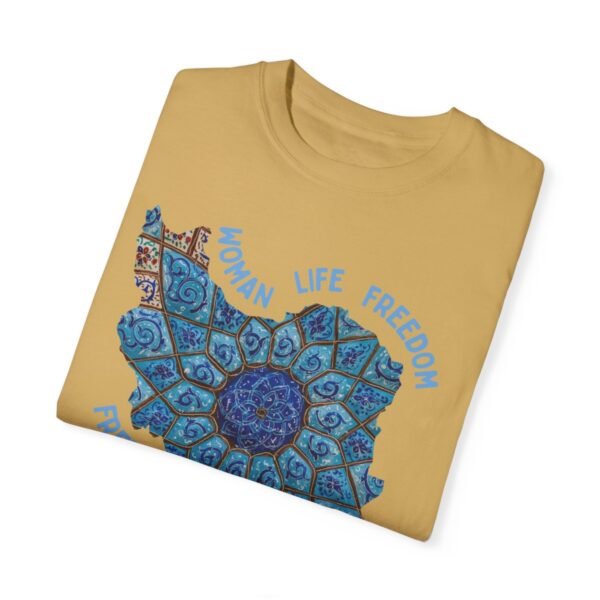 Woman Life Freedom Artwork | Persian Minakari Blue Retro T-Shirt - Image 2