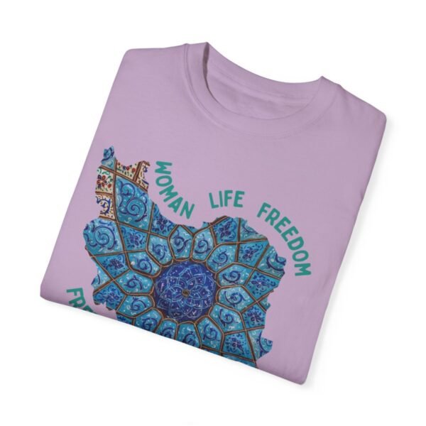 Woman Life Freedom Artwork | Persian Minakari Green Cute T-Shirt - Image 11