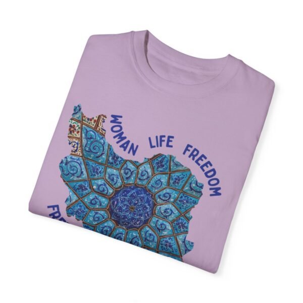 Woman Life Freedom Artwork | Persian Minakari Blue Cute T-Shirt - Image 11