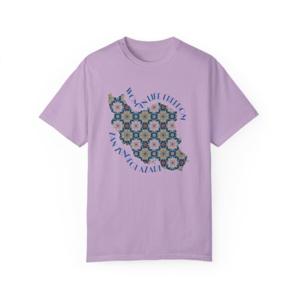 Woman Life Freedom Protest | Flowers Blue Cute T-Shirt - Image 10