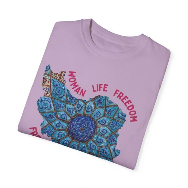 Woman Life Freedom Artwork | Persian Minakari Red Cute T-Shirt - Image 2