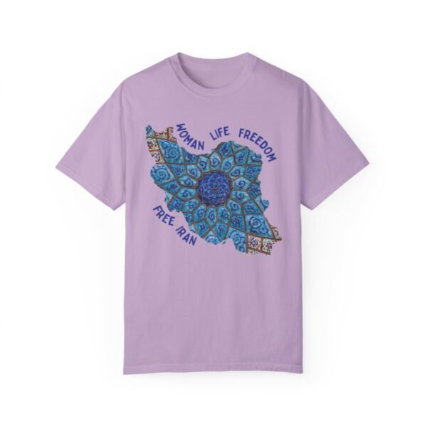 Woman Life Freedom Artwork | Persian Minakari Blue Cute T-Shirt - Image 10