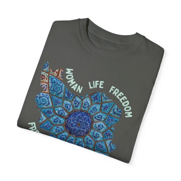 Woman Life Freedom Artwork | Persian Minakari Green Chic T-Shirt - Image 5