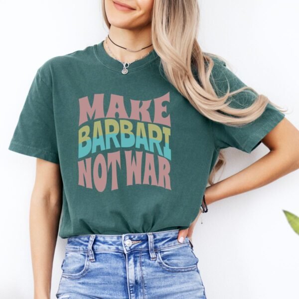 Make Barbari Not War | Naan-e-Barbari Cozy Unisex T-Shirt - Image 9