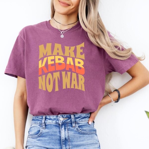 Make Kebab Not War | Funny Persian Gift Cozy Unisex T-Shirt - Image 15